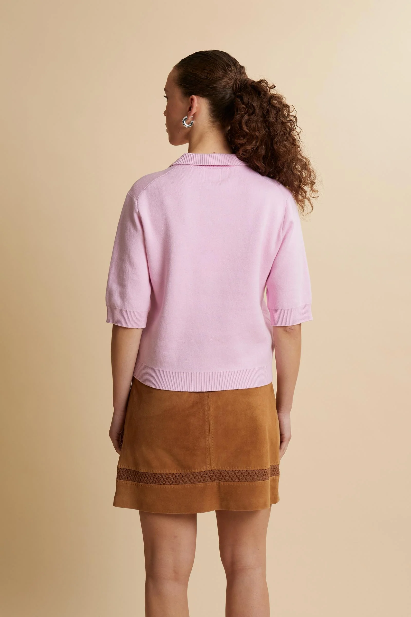Damen Poloshirt aus kompakter Strickware mit Maxi-Intarsie - Candela - Image 4