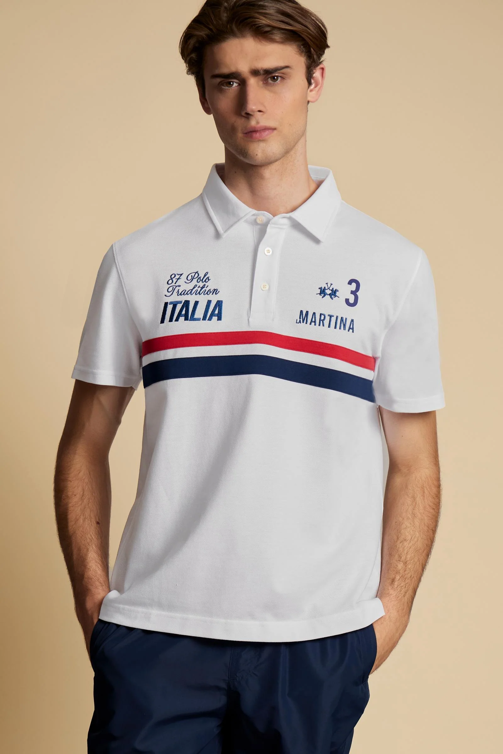 Herren-Jersey-Poloshirt mit kurzen Ärmeln Italia – Coleman - Image 3