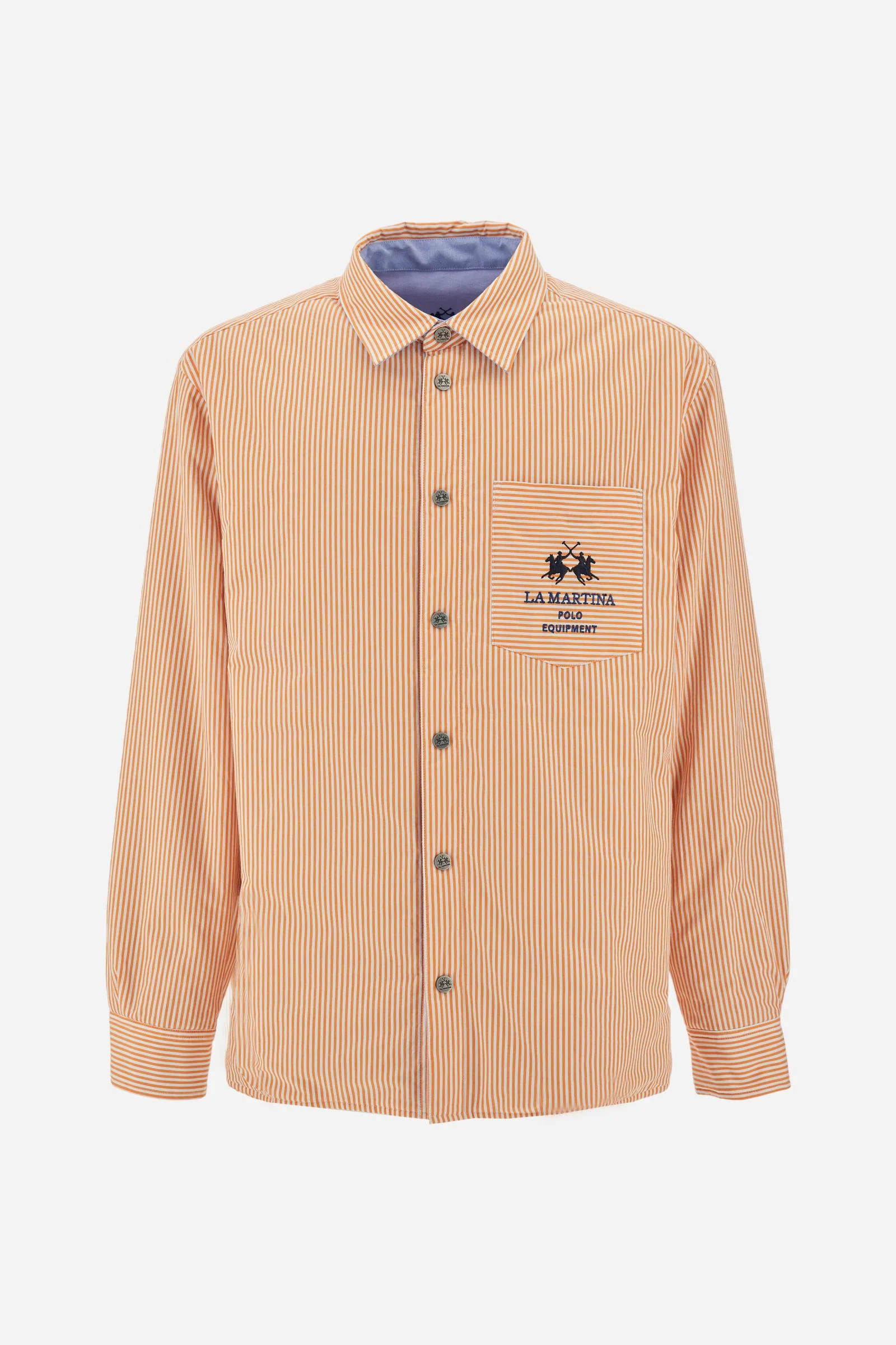 Herren Overshirt Double-Face aus Oxford und gestreifter Baumwolle - Chile - Image 5