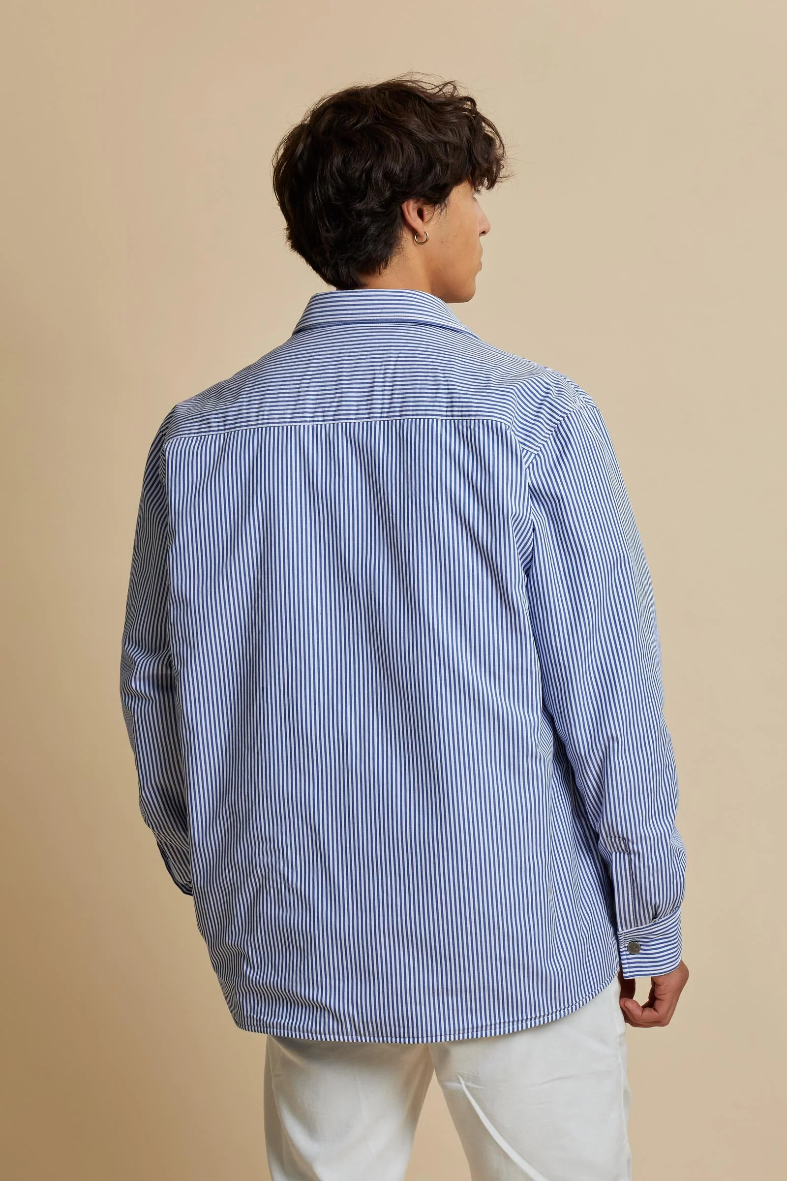 Herren Overshirt Double-Face aus Oxford und gestreifter Baumwolle - Chile - Image 4