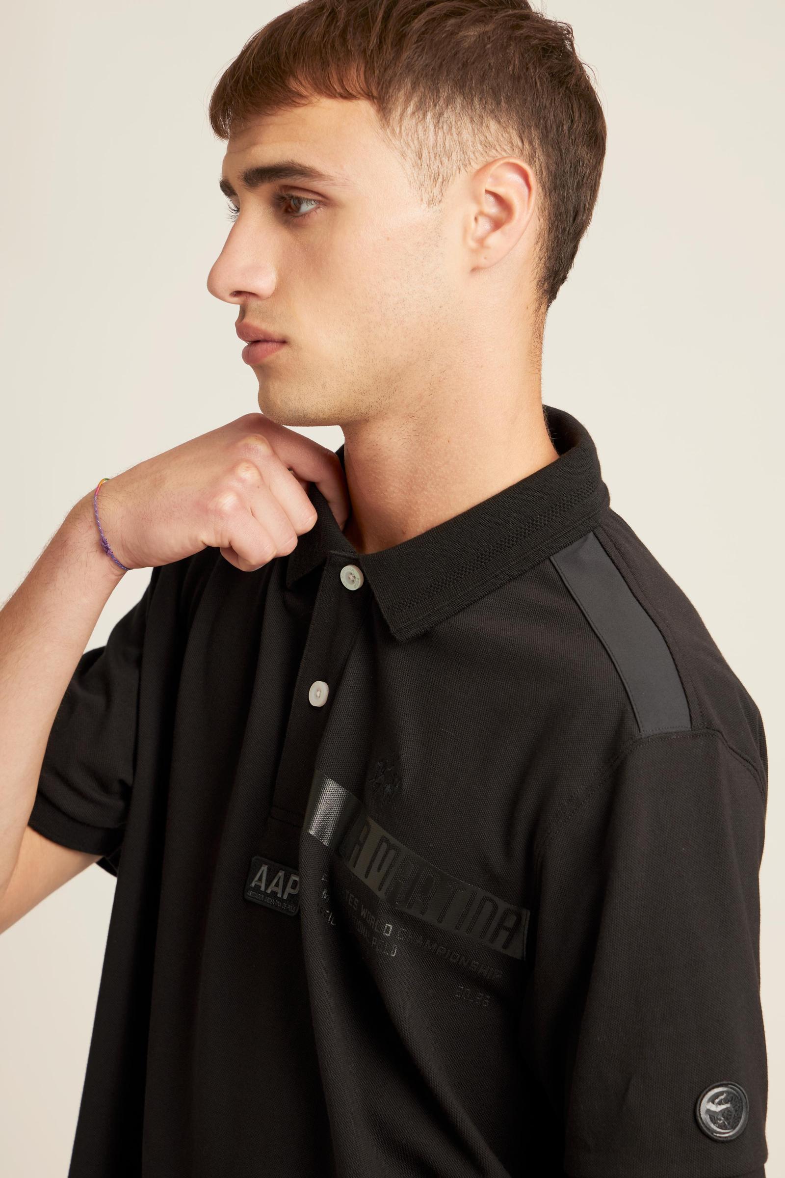 Herren Poloshirt aus Stretch-Piqué Luxury Black - Collin - Image 3