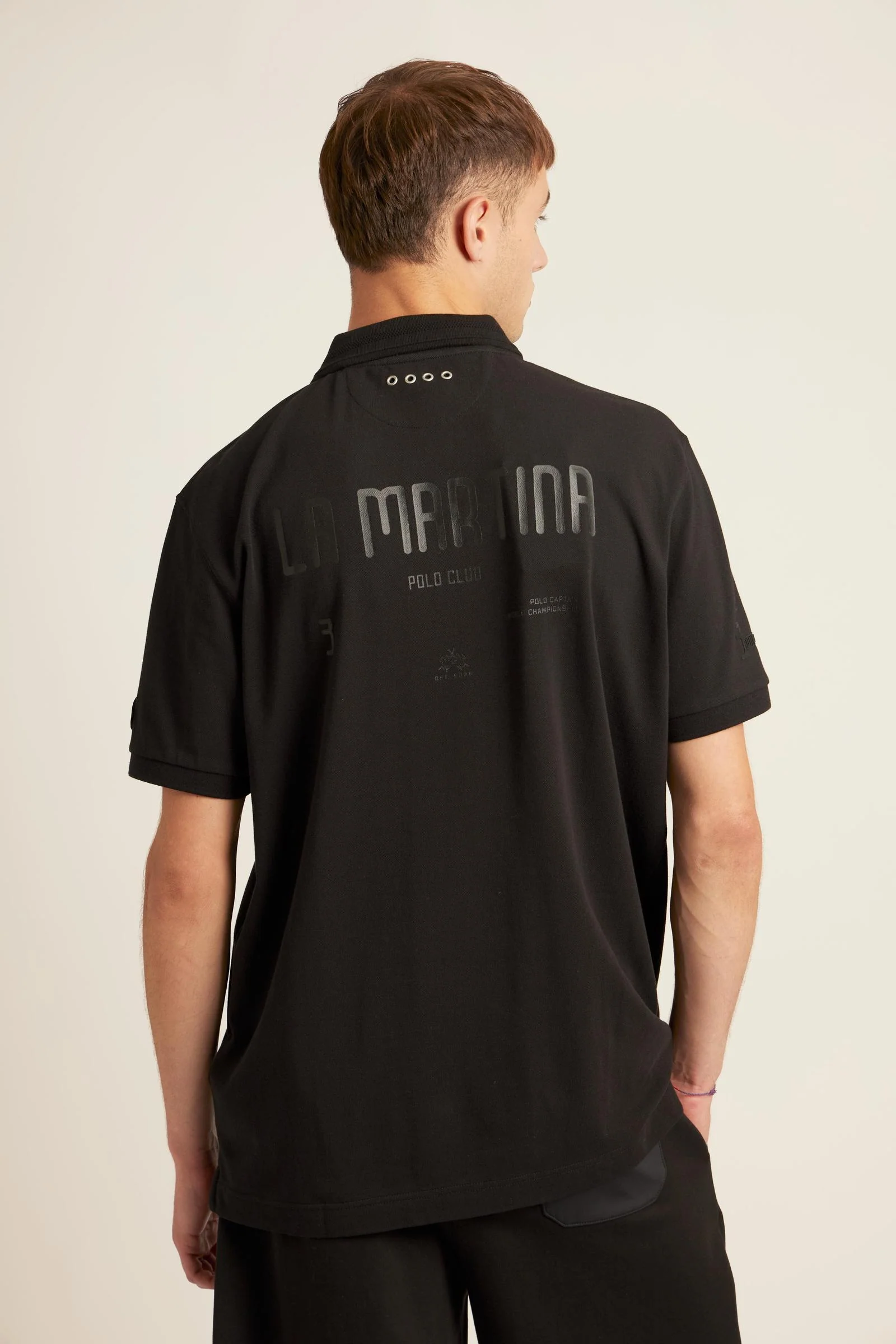 Herren Poloshirt aus Stretch-Piqué Luxury Black - Collin - Image 4