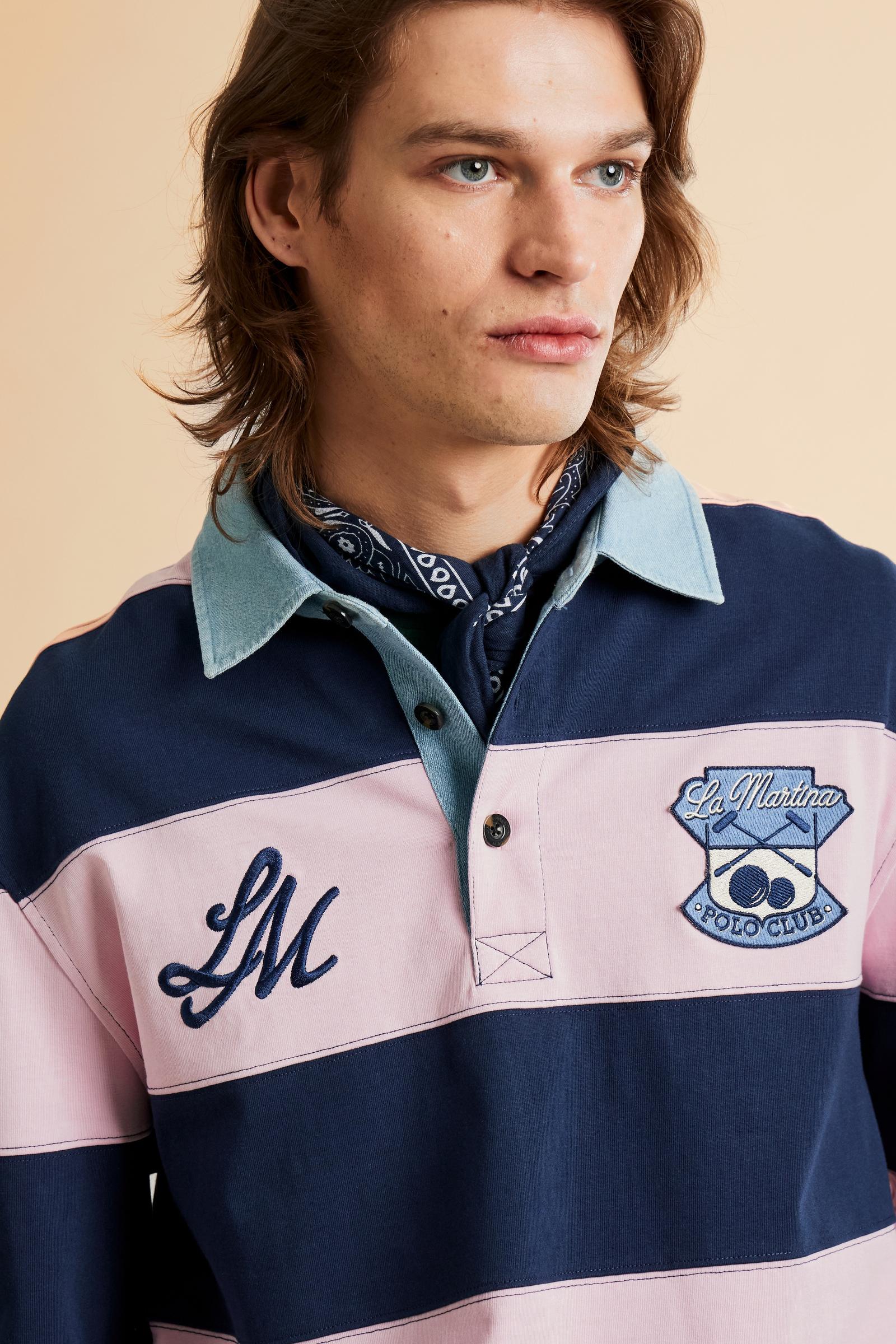 Herren Rugby-Poloshirt aus schwerem Baumwolljersey mit Maxi-Streifen - Caleb - Image 3