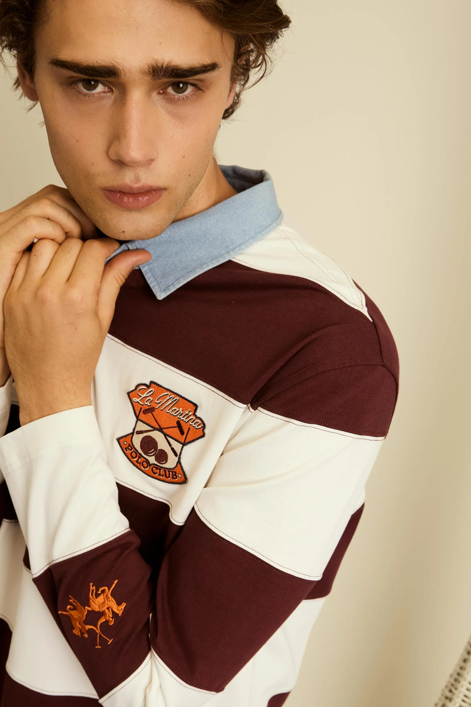 Herren Rugby-Poloshirt aus schwerem Baumwolljersey mit Maxi-Streifen - Caleb - Image 3